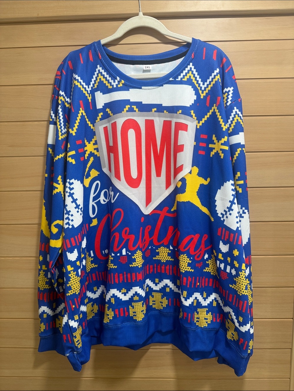 Blue "Home for Christmas" Holiday Sweater